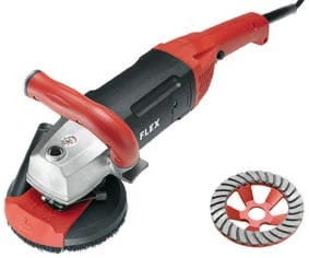 Flex LD 18-7 125 R, Kit Turbo-Jet - 1800 watowa szlifierka renowacyjna do bezpyłowego szlifowania blisko krawędzi , 125mm