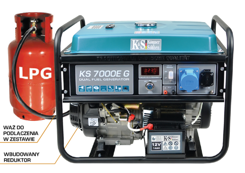 K&S  KS 7000E G - Agregat prądotwórczy hybrydowy LPG - 5 kW