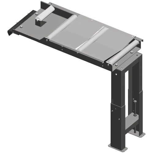 Metallkraft - Przenośnik rolkowy łączący 390 mm strona odbierająca do cięć 60° między piłą a przenośnikiem rolkowym, 200 kg/m