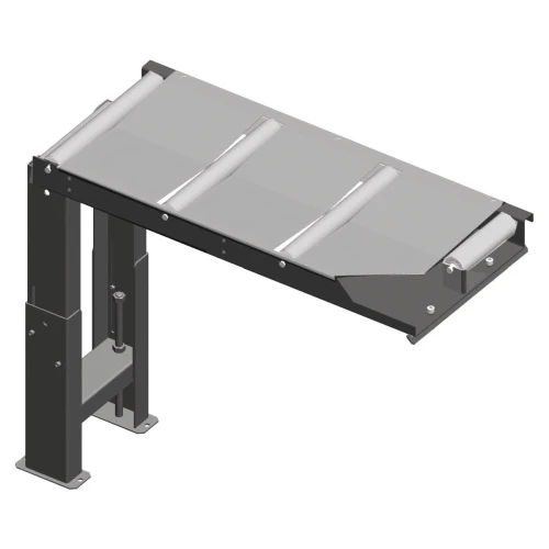 Metallkraft - Przenośnik rolkowy łączący 390 mm strona podająca do cięć 60°między piłą a przenośnikiem rolkowym, 200 kg/m