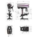 Rysunek techniczny i wymiary wiertarki stołowej Optimum DP 26-T (230V)