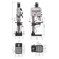 Wiertarka kolumnowa Optimum OPTIdrill DH 45 G – pełny widok profilu