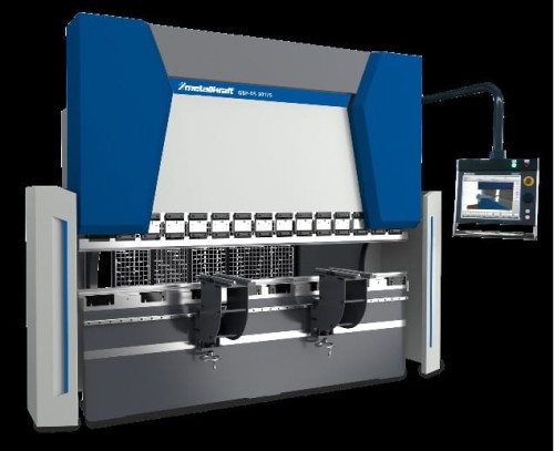 SERIA GBP DS 26100 PRASA KRAWĘDZIOWA STEROWANA CNC W 4 OSIACH (Y1, Y2, X, R). STEROWANIE CNC - CYBTOUCH 15. AUTOMATYCZNA KOMPENSACJA UGIĘCIA STOŁU. NARZĘDZIA GÓRNE MOCOWANE ZA POMOCĄ SZYBKIEGO ZACISKU. METALLKRAFT