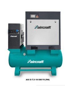 Aircraft ASC-D 7,5-10-500 VS (PM) - Energooszczędna sprężarka śrubowa z silnikiem z magnesami trwałymi.