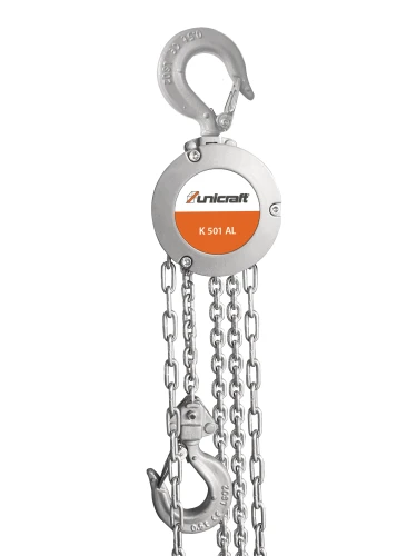 K 501 AL RĘCZNA ALUMINIOWA WCIĄGARKA ŁAŃCUCHOWA, UDŹWIG DO 500 KG, UNICRAFT