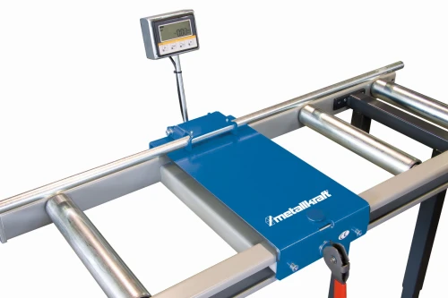 Metallkraft MRB LC-E 3 m - Przenośnik rolkowo - pomiarowy  wyposażony w taśmę magnetyczną i pomiar elektroniczny