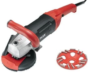 Flex LD 18-7 125 R, Kit E-Jet - 1800 watowa szlifierka renowacyjna do bezpyłowego szlifowania blisko krawędzi , 125mm