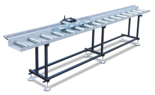 Metallkraft MRB Standard EKF - Szer.300 mm, Dł.: 2 m - Przenośnik rolkowy z elektronicznym systemem pomiarowym oraz wózkiem oporowym.
